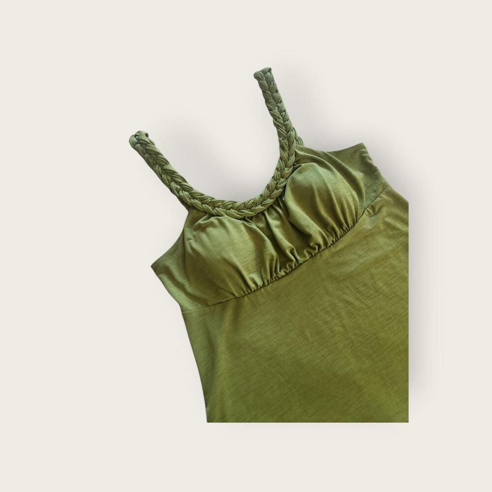 Vintage Y2k early 2000s A. Byer green empire waist flowy goddess vibes tank top - Picture 3 of 4